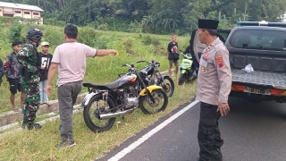 Razia Balap Liar, TNI-Polri Di Karangmoncol Amankan Dua Sepeda Motor