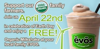 Free Organic Milkshake At Evos (April 22,2024)