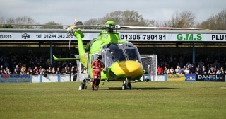 Air Ambulance Lands On Pitch As Non-league Match Abandoned After Medical Emergency