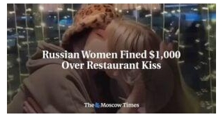 Russian Women Fined $1,000 Over Restaurant Kiss