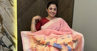 Graceful Charm: Exploring The Pink Cotton Paithani Saree With Jamdani Pallu