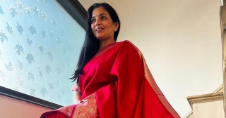 Timeless Elegance: Red Mushroo Silk Saree With Tanzeb Border