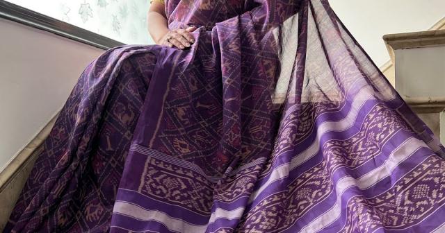 Lavender Cotton Patola Sarees: A Symphony of Style and Tradition