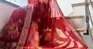The Allure Of Crimson: Exploring The Red French Chiffon Saree