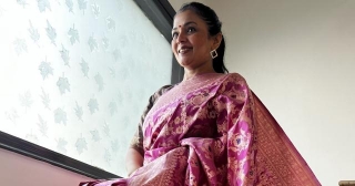 Exploring The Intricate Beauty Of Pink Kaduwa Weave Katan Silk Saree With Jangla Jaal