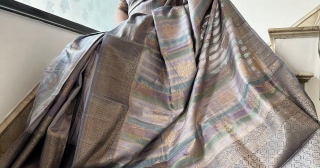 A Symphony In Lilac And Silver: The Enchanting Ombre Tussar Saree