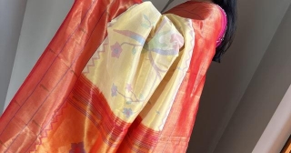 Intricacies Of The Gold Silk Tissue Jamdani Paithani Saree: Twin Parrots In Eternal Weave