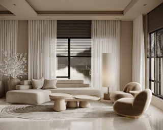 Curved Comfort: The Beauty Of Rounded Furniture In Beige And Cream
