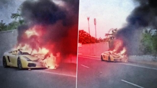 Luxury Lamborghini Set On Fire In Hyderabad Amid Financial Dispute