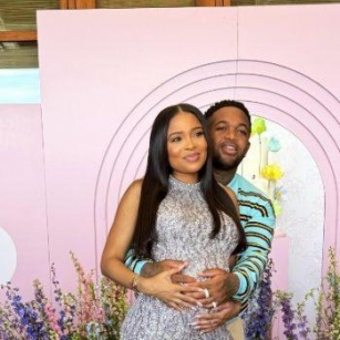 DJ MUSTARD AND GIRLFRIEND, BRITTANY STROUD, CELEBRATE AT THEIR BABY SHOWER