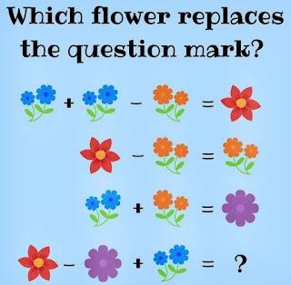 Which Flower Replaces The Question Mark ? - With Answer