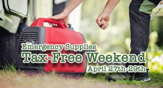 Emergency Supplies Tax-Free Weekend, April 27th-29th