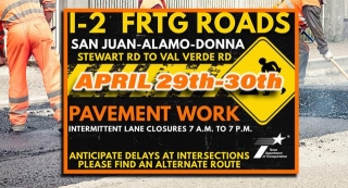 TRAFFIC ADVISORY- I-2 Frontage Roads Work Rescheduled To April 29th-30th