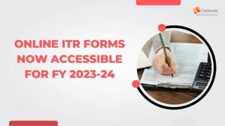 Income Tax Return Forms For FY 2023-24 (AY 2024-25), Are Now Accessible On The E-filing Income Tax Portal.