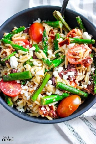 Spring Roasted Asparagus And Bacon Orzo Salad
