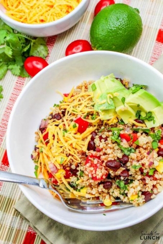 Healthy Vegetarian Southwestern Grain Bowl With Quinoa