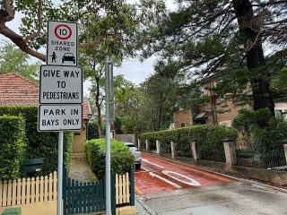 Road Changes: New 10km/h Shared Pedestrian And Vehicle Zone Opens In Mosman.