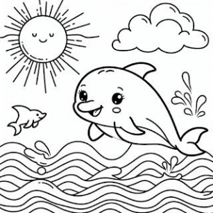 Desenho Infantil De Golfinho Para Colorir
