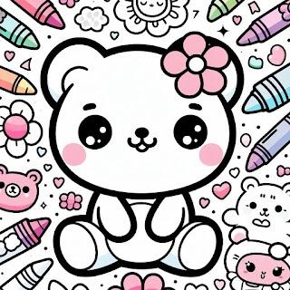 Desenho Kawaii De Urso Para Colorir