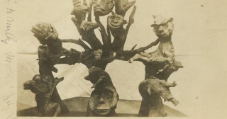 Moses Ogden New York Folk Art Sculpture Outsider Art Real Photo Postcard  Dated 1916