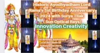 Historic Ayodhyadham Lord Rama's 1st Birthday Anniversary 2024 With Surya Tilak ( Sun Optical Rays)