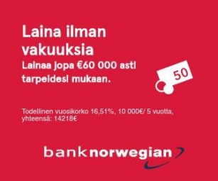 Bank Norwegian Laina: Oikeata Pankkilainaa Jopa 60.000€. | Bank Norwegian Laina.