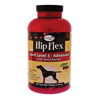 Overby Farm Hip Flex Joint Level 3 Advanced Care With Tart Cherries For Dogs, 90 Ct Chewable Tablets , Made In USA