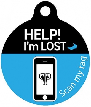 Platinum Pets Lost And Found Small Scannable Pet I.D. Recovery Tag In Sapphire Blue