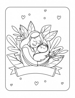 Happy Mother’s Day Coloring Pages Printable 2024