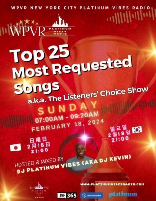 WPVR NY Platinum Vibes Radio: On Air Playlist – February 18, 2024