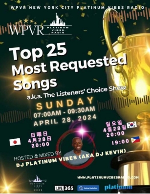 WPVR NY Platinum Vibes Radio: On Air Playlist – April 28, 2024