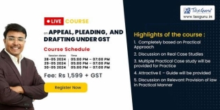 Live Course On Appeal, Pleading & Drafting Under GST By CA Sachin Jain