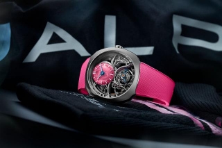 H. Moser & Cie. X Alpine Streamliner Skeleton Tourbillon Pink Watch: Formula 1 Edition