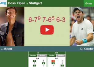 Lorenzo Musetti Downs Koepfer In The 2nd Round To Collide Vs Bublik At The Boss Open. HIGHLIGHTS – STUTTGART RESULTS