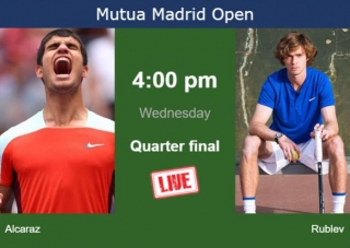 How To Watch Alcaraz Vs. Rublev On Live Streaming In Madrid On Wednesday