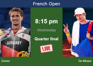 How To Watch Zverev Vs. De Minaur On Live Streaming At The French Open On Wednesday