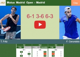 Taylor Fritz Beats Cerundolo In The Quarter To Set Up A Clash Vs Rublev. HIGHLIGHTS – MADRID RESULTS