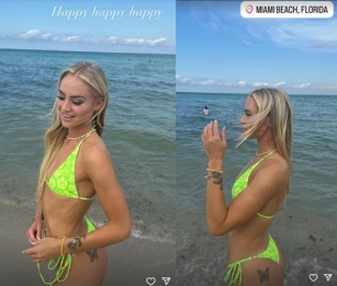 At Florida’s Miami Beach, Alisha Lehmann Looks Stunning In A Bikini.