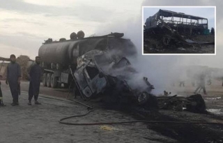 Tragedy: Uncontrolled Bus Rams Into Tanker After Colliding With Bike, 21 Killed In Afghanistan