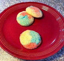 Cake Mix Red, White and Blue Snickerdoodle Cookies