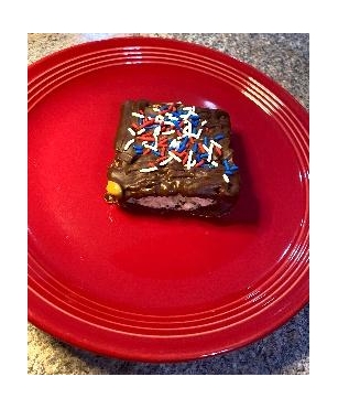 Fourth Of July Chocolate Peanut Butter Covered Rice Krispie Treats