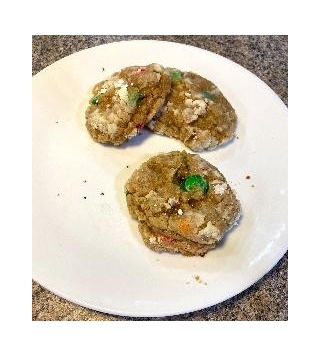 Peanut Butter M&M Crinkle Cookies