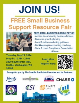 Need Help With Your Biz? Seattle Southside Chamber’s Technical Assistance Open House Will Be Thursday, May 29