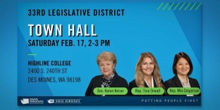 33rd District Town Hall Will Be Saturday, Feb. 17 At Highline College