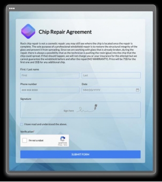The Waiver Signing Solution For Auto Glass Businesses: 123FormBuilder