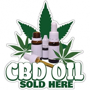 SignMission CBD Oil Sold 12″ Decal Concession Stand Food Truck Sticker, Size