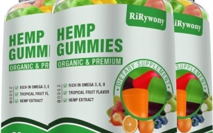 RiRywony Health Hemp Gummies 3 Pack, Extra Strength Natural Hemp Oil Fruity Edibles Vegan Gummy, Organic High Potency Hemp Supplement for Non-GMO, Low Sugar, 240 Count, Made in USA
