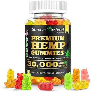 Hemp Gummies Advanced Extra Strength Infused Natural Organic Hemp Oil Extract For Stress Reduction, For Adult Relaxation Vegan Non-GMO Zero ÇBD Oil Low Sugar Made In USA