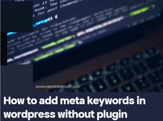 How To Add Meta Keywords In Wordpress Without Plugin