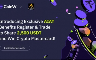 CoinW Launches Exclusive AIAT Benefits – Register & Trade to Share $2,500 Rewards and Win Crypto Mastercard!